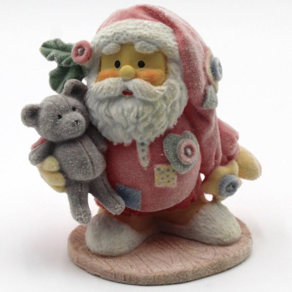 Holiday | Vintage Fuzzy Santa Clause 4 Figurine In Pajamas Slippers ...